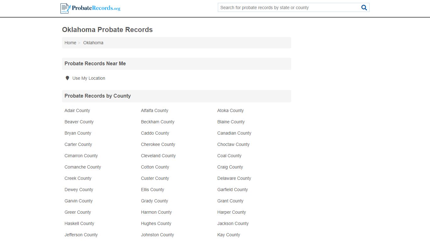 Oklahoma Probate Records